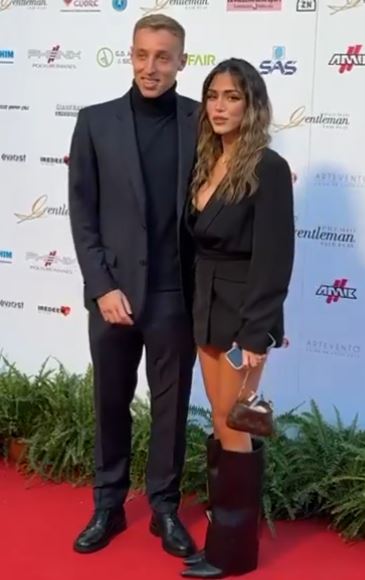 Davide Frattesi and his girlfriend attending the 29th FairPlay Gentleman Prize 2024
